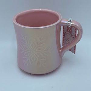 Peppermint & Pine Pink Iridescent Snowflake Ceramic Mug